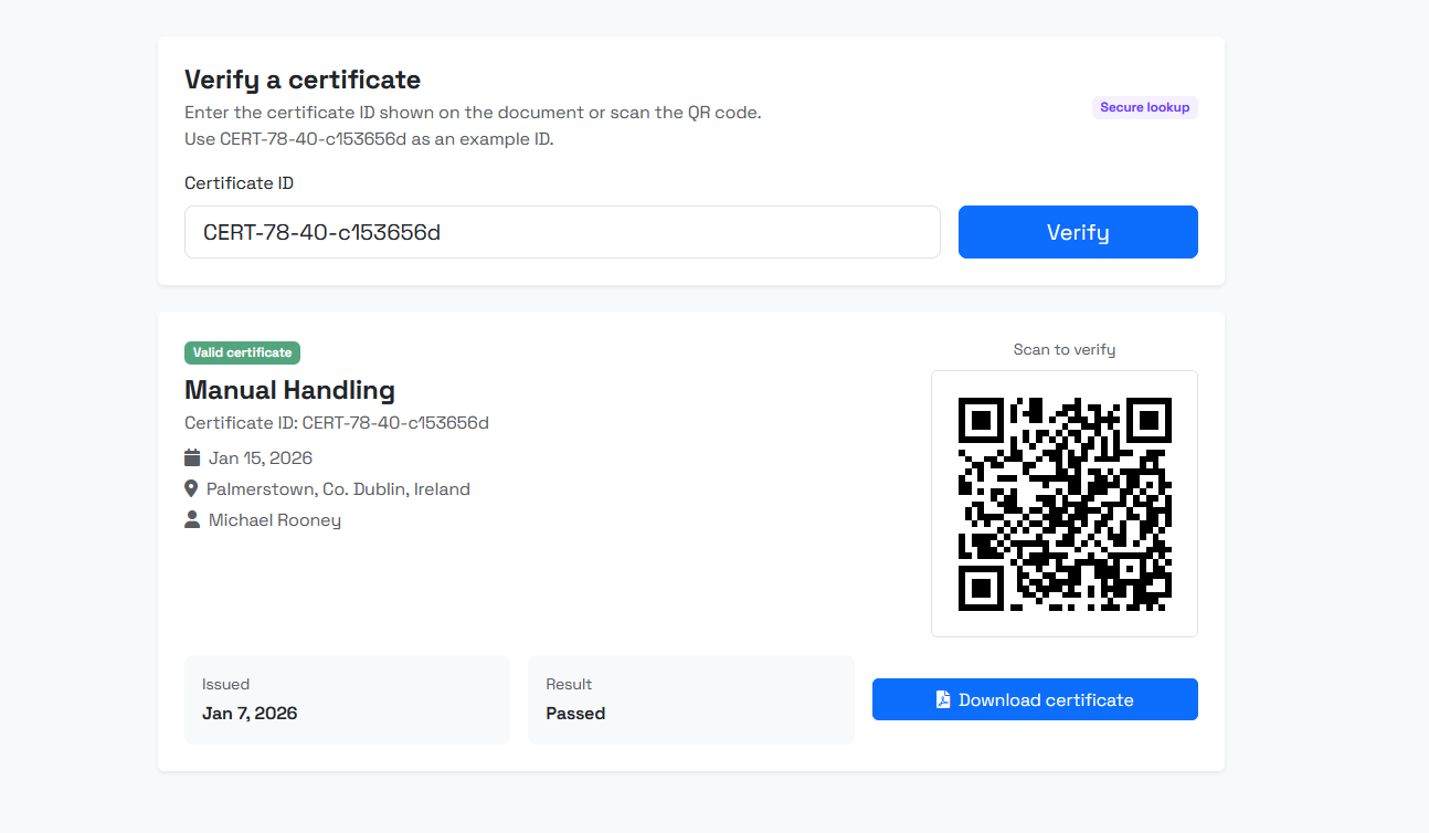 SmartClick QR Verification